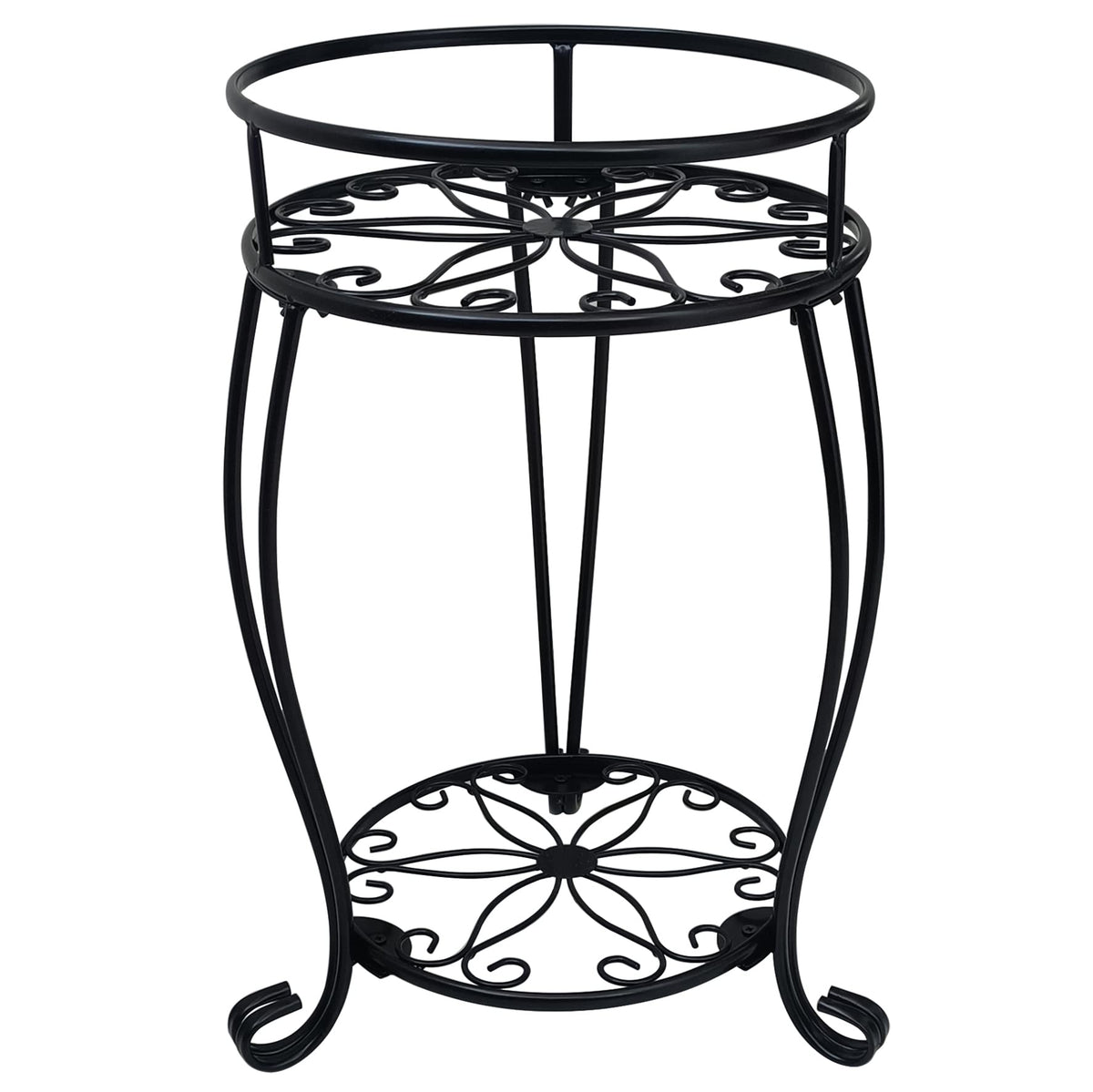Casimr 2-Tier Plant Stand top frame view showing spacious upper shelf for prominent pots