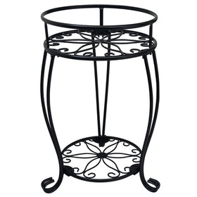 Casimr 2-Tier Plant Stand top frame view showing spacious upper shelf for prominent pots