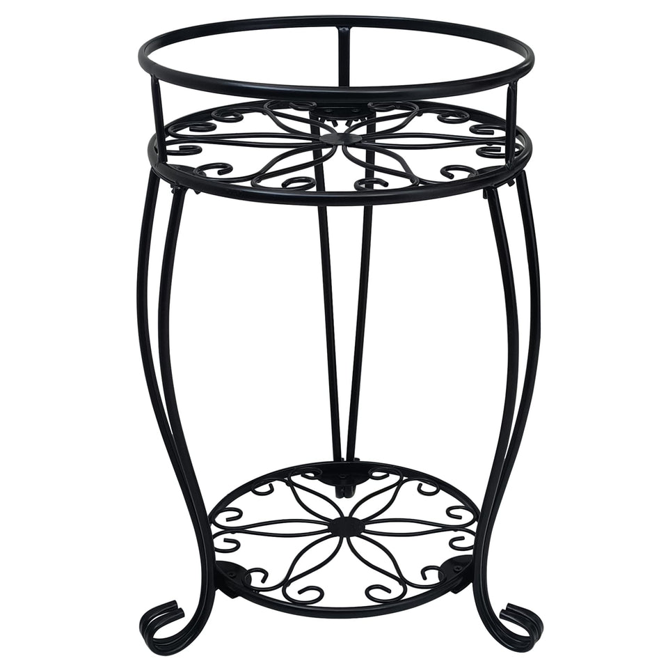 Casimr 2-Tier Plant Stand top frame view showing spacious upper shelf for prominent pots