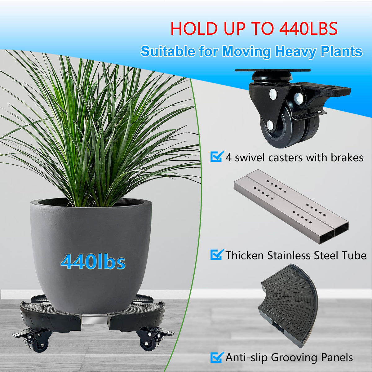 Casimr adjustable plant stand fits pots from 15.8 to 20.4 inches