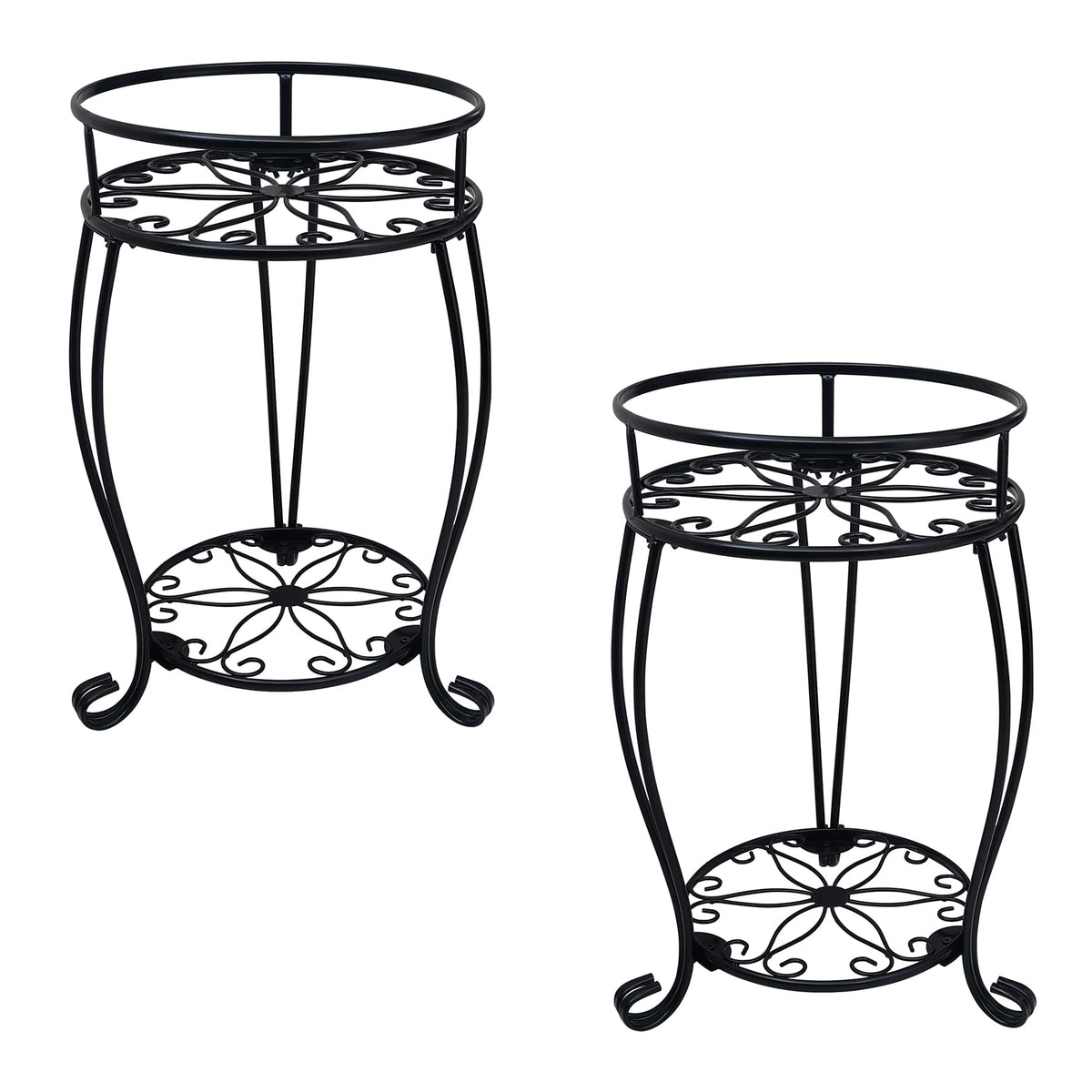 Casimr 2-pack plant stand top view shows two levels for plants