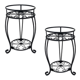 Casimr 2-pack plant stand top view shows two levels for plants