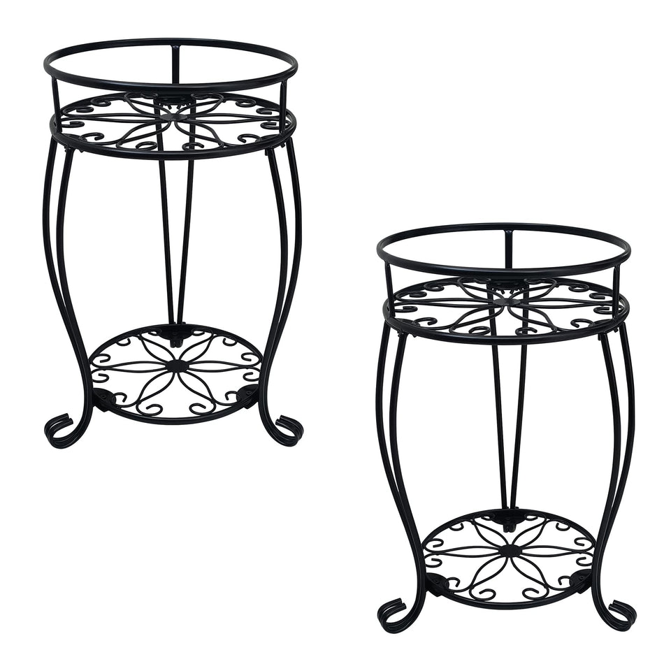 Casimr 2-pack plant stand top view shows two levels for plants
