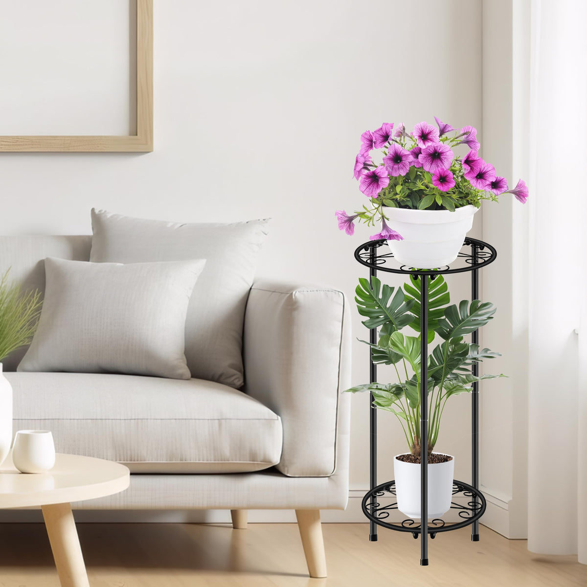 Casimr plant stand sturdy 3-leg structure ensures balanced placement on floors