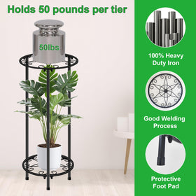 Casimr 2-tier plant stand bottom frame 10-inch diameter supports larger planters sturdily