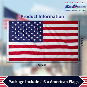 CastDream US Flag 3x5 durable polyester for long-lasting use.