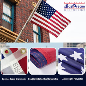 CastDream US Flag 3x5 fluttering softly in a light breeze.