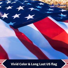 CastDream US Flag 3x5 on a flagpole for front yard display.