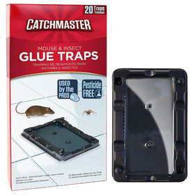 Catchmaster 20 mouse glue trap ready to use attracts pests with pre-scented lure.