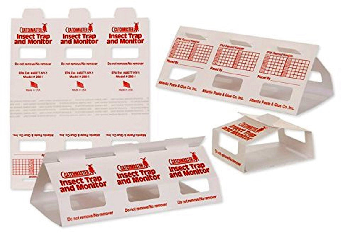 Catchmaster 288i trap setup with non-toxic glue boards for chemical-free pest monitoring.