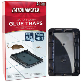 Catchmaster-40 glue traps are ready-to-use for quick pest capture.