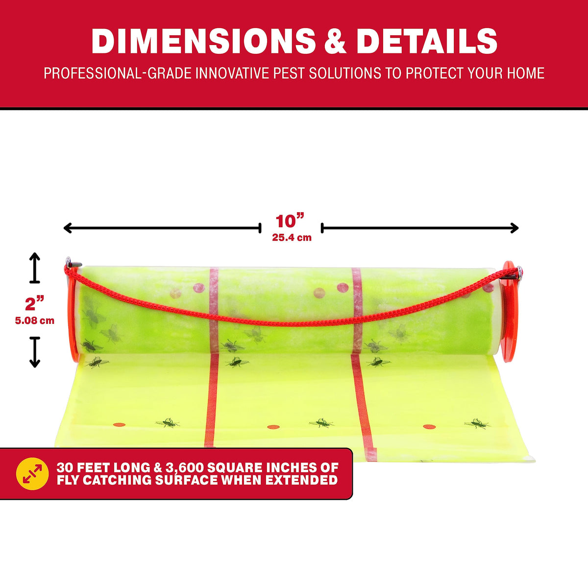 Catchmaster adhesive fly paper roll providing 30 feet of coverage.
