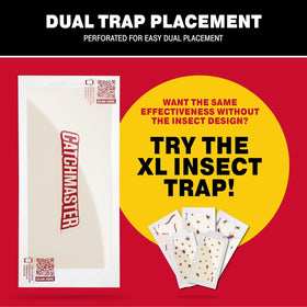 Catchmaster glue board in tunnel-use mode fits tight spaces and debris