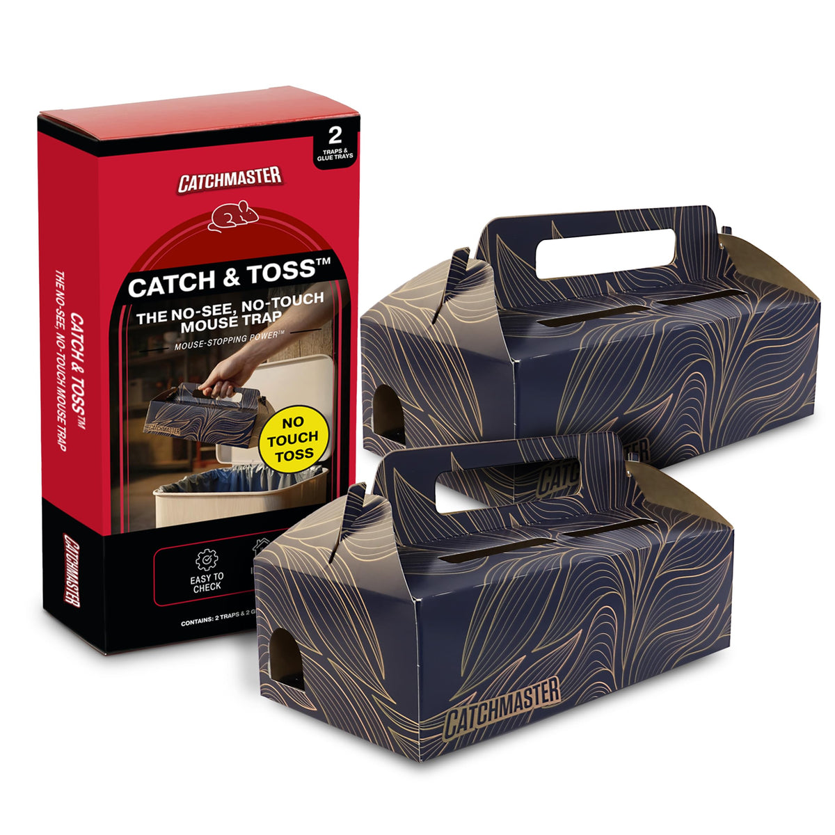 Catchmaster Catch & Toss pack front showing discreet pest protection.