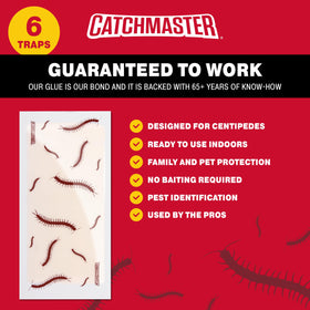 Catchmaster Centipede XL glue board in use along a corner.