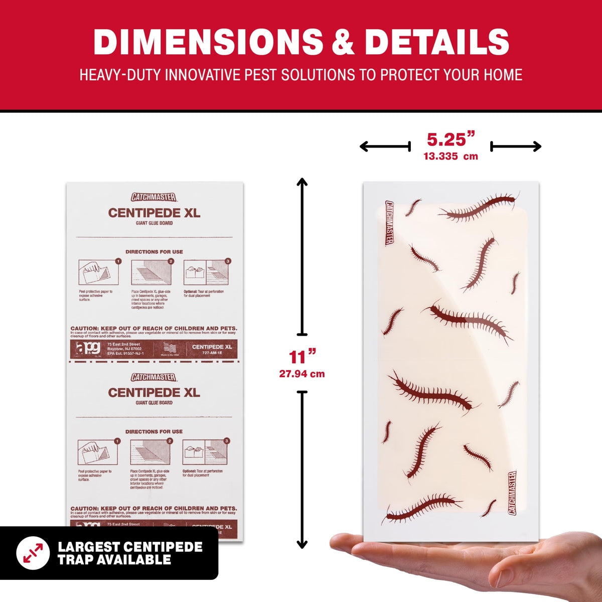 Catchmaster Centipede XL glue board six-pack ready for home use and pest control.