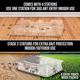 Indoor outdoor setup demonstrates flexible placement for ant control.