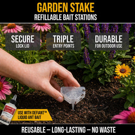 Catchmaster DEFIANT reusable bait station ready for year-round garden protection