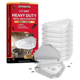 Catchmaster DEFIANT trap indoor-outdoor use for versatile ant control.