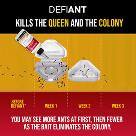 Catchmaster DEFIANT trap protective cover shields bait from dust and weather.