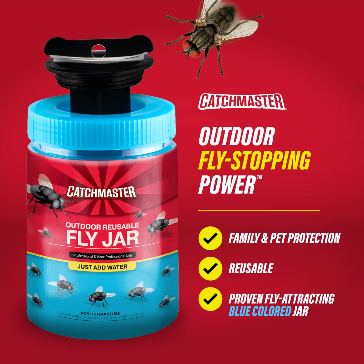 Pesticide-free outdoor pest control solution with Catchmaster Fly Jar
