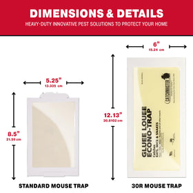 Catchmaster Gluee Louee perforated edge enables easy baseboard fitting.