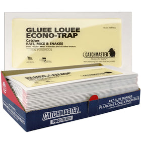 Catchmaster Gluee Louee Rat Trap with a large pad traps rats indoors.