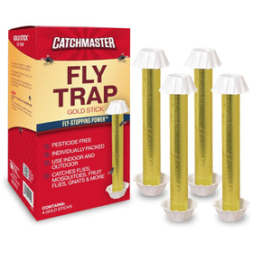 Catchmaster Gold Stick Fly Trap for outdoor use, large adhesive surface helps capture nuisance flies.