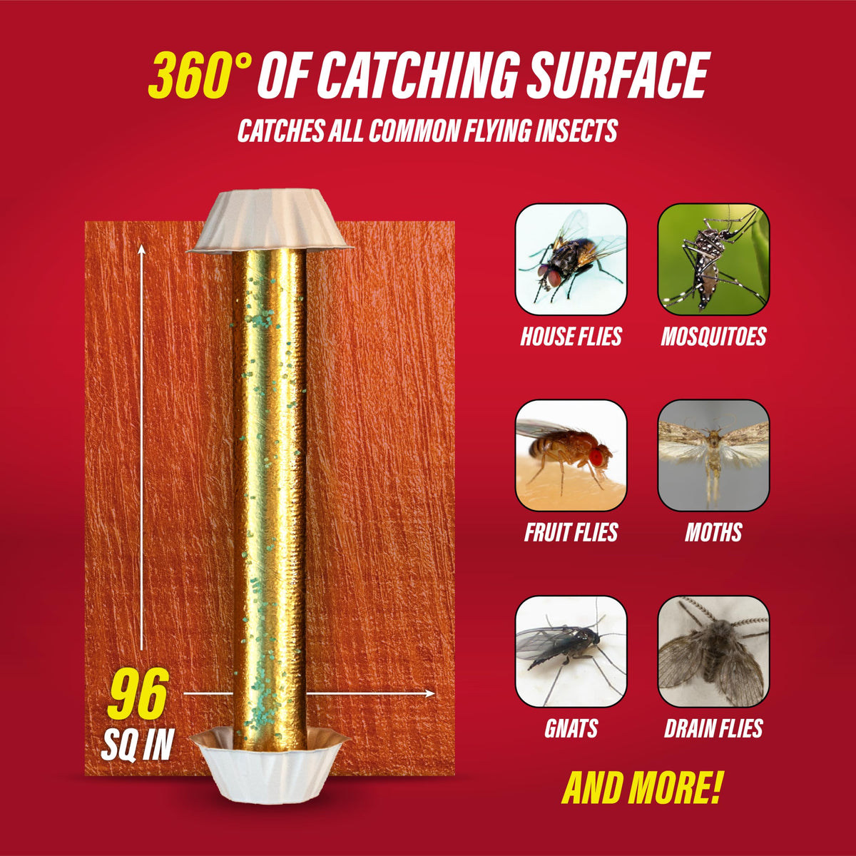 Catchmaster Gold Stick Glue Trap side view showing long catching surface for effective coverage.