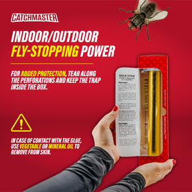 Catchmaster Gold Stick 4-pack packaging display for pest control solution.