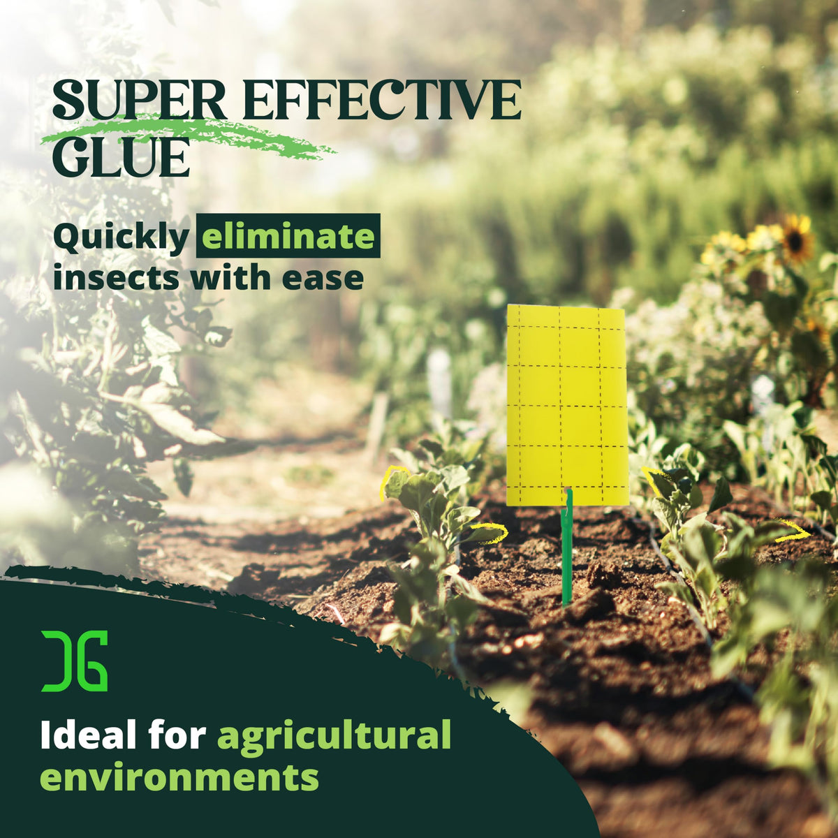 Catchmaster GRO yellow trap mounted on wall protecting indoor plants.