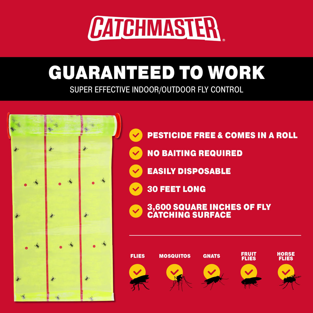 Catchmaster indoor-outdoor sticky bug catcher positioned in garage or greenhouse.