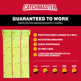 Catchmaster indoor-outdoor sticky bug catcher positioned in garage or greenhouse.