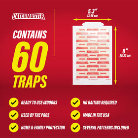 Catchmaster indoor-use glue boards for mess-free monitoring in garage or attic.