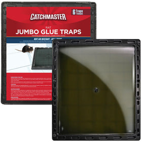 Catchmaster Jumbo Glue Traps pack captures rodents without bait.
