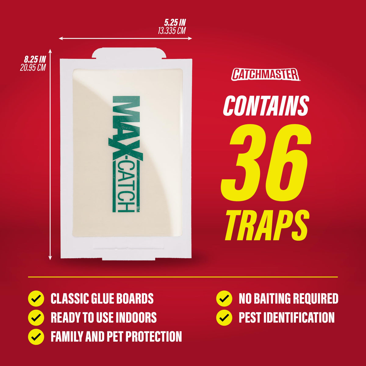 Catchmaster Max-Catch glue trap on wall ready to intercept pests.