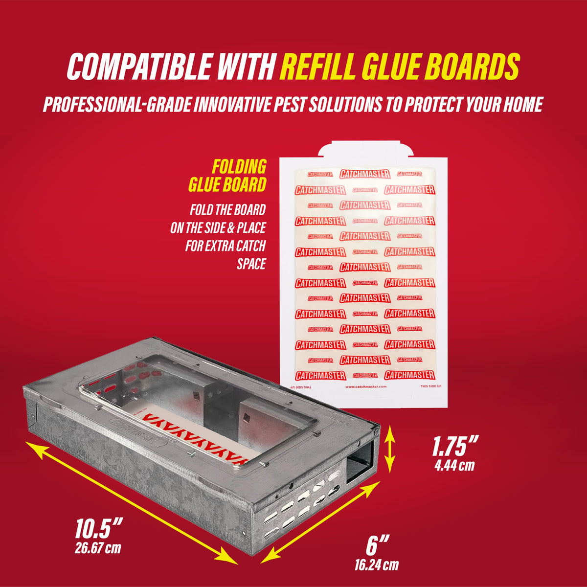Catchmaster Multi-Catch trap in use captures mice along the floor for easy containment.