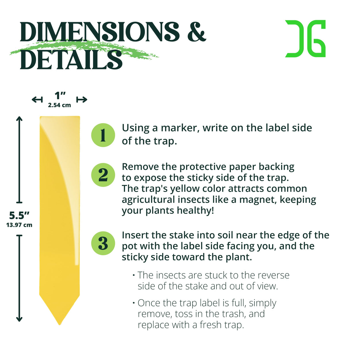 Catchmaster plant labels for indoor and outdoor use with pest monitoring.