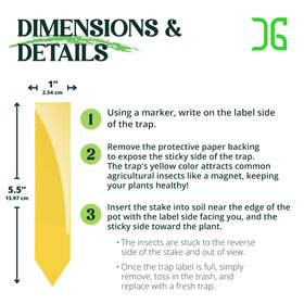 Catchmaster plant labels for indoor and outdoor use with pest monitoring.