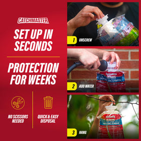 Catchmaster Pro Series placement 10-30 feet from home to reduce indoor flies.