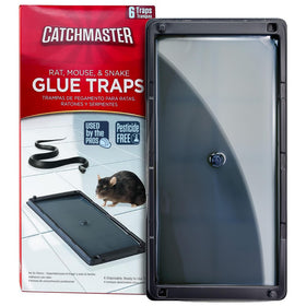 Catchmaster six-pack glue traps ready for quick setup and discreet pest control.