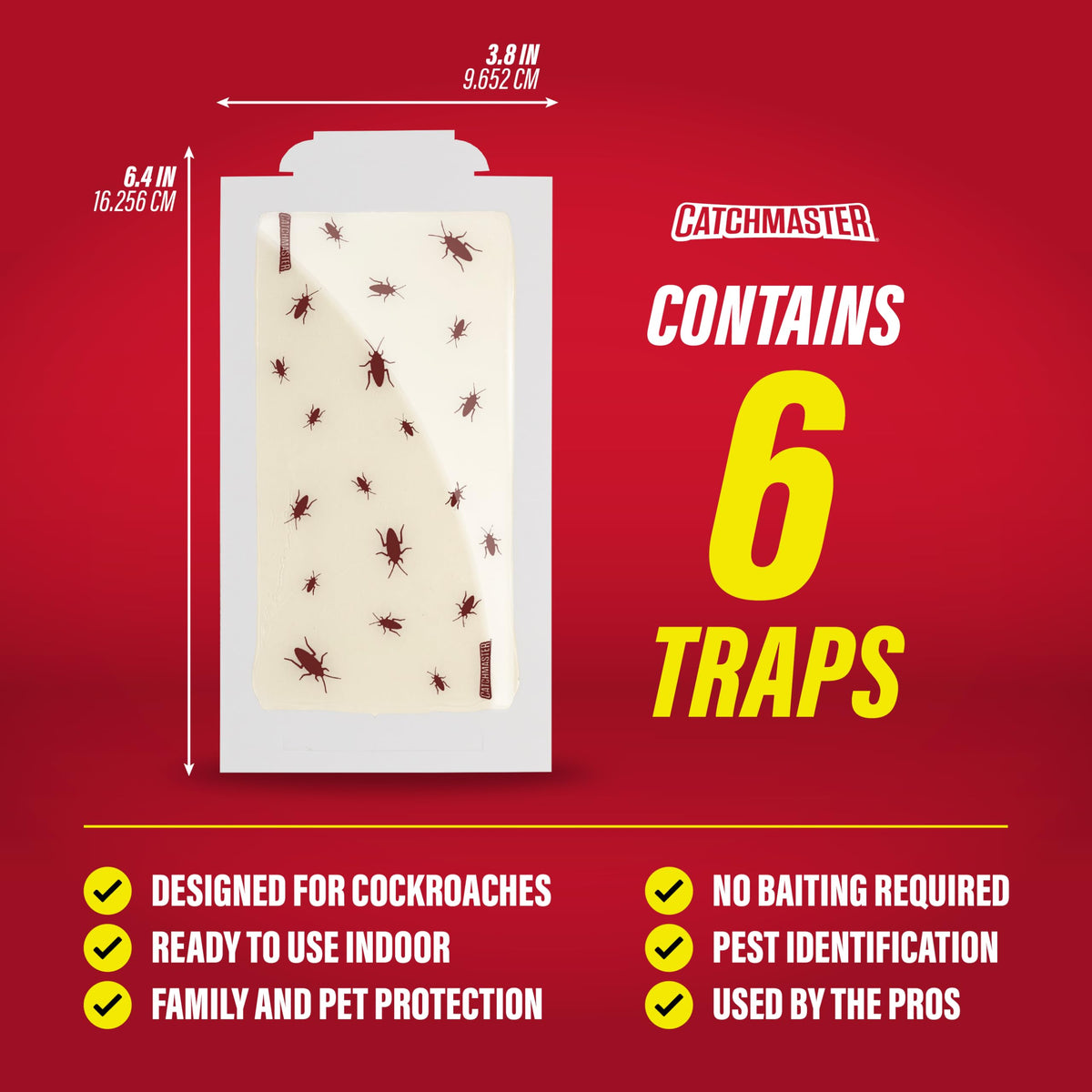 Catchmaster Roach Trap Glue Board attached to wall for discreet insect capture.