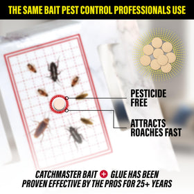 Catchmaster roach trap release paper shown, enabling easy bait setup and quick deployment.