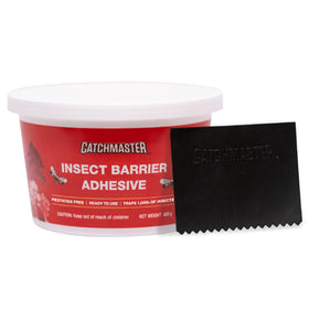 Catchmaster tree banding adhesive on the trunk deters crawling pests while protecting trees.