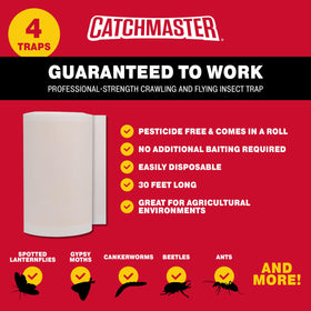 Catchmaster Tree Shield close-up shows sticky surface catching pests.
