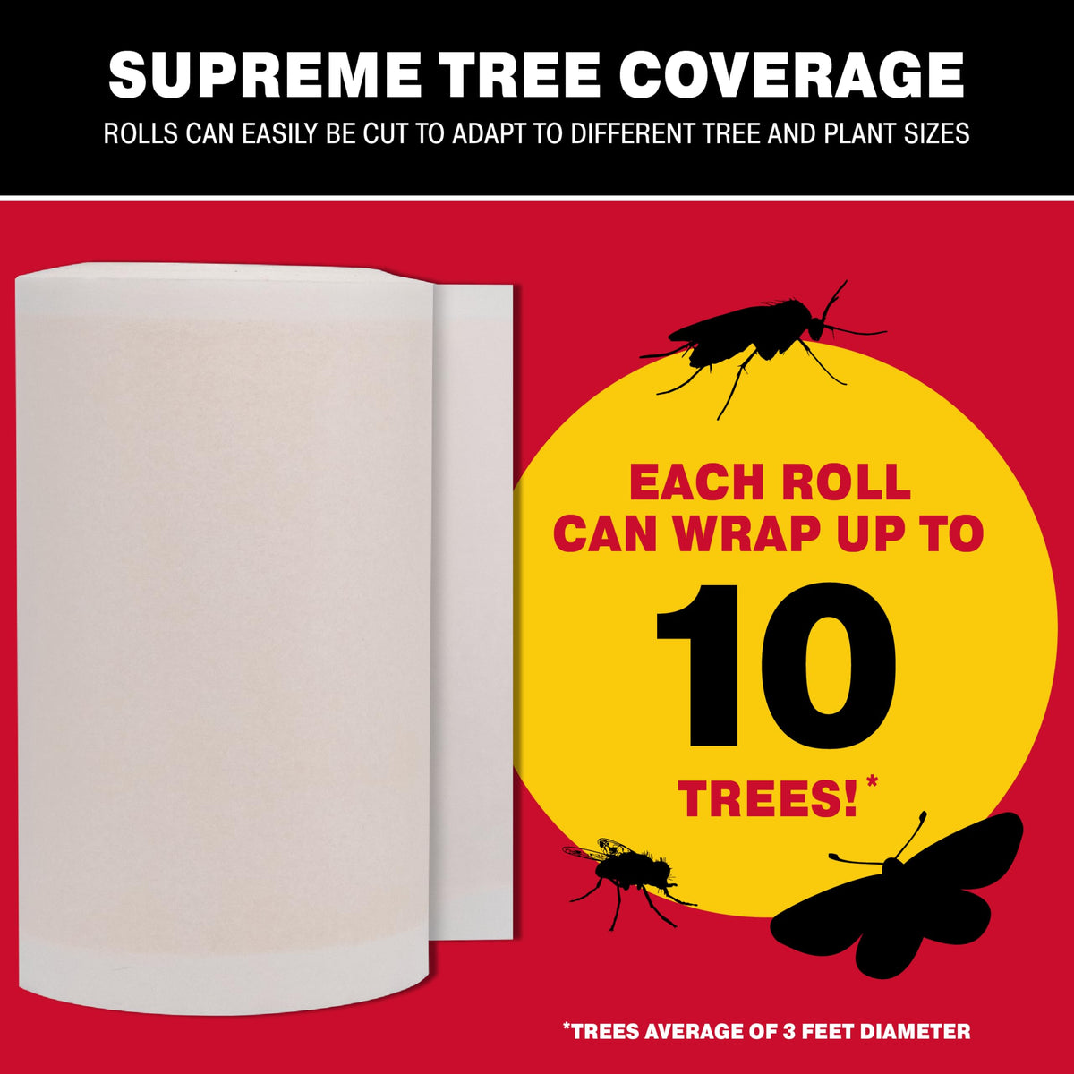 Close-up of Tree Shield showing 30-foot coverage for large trees.