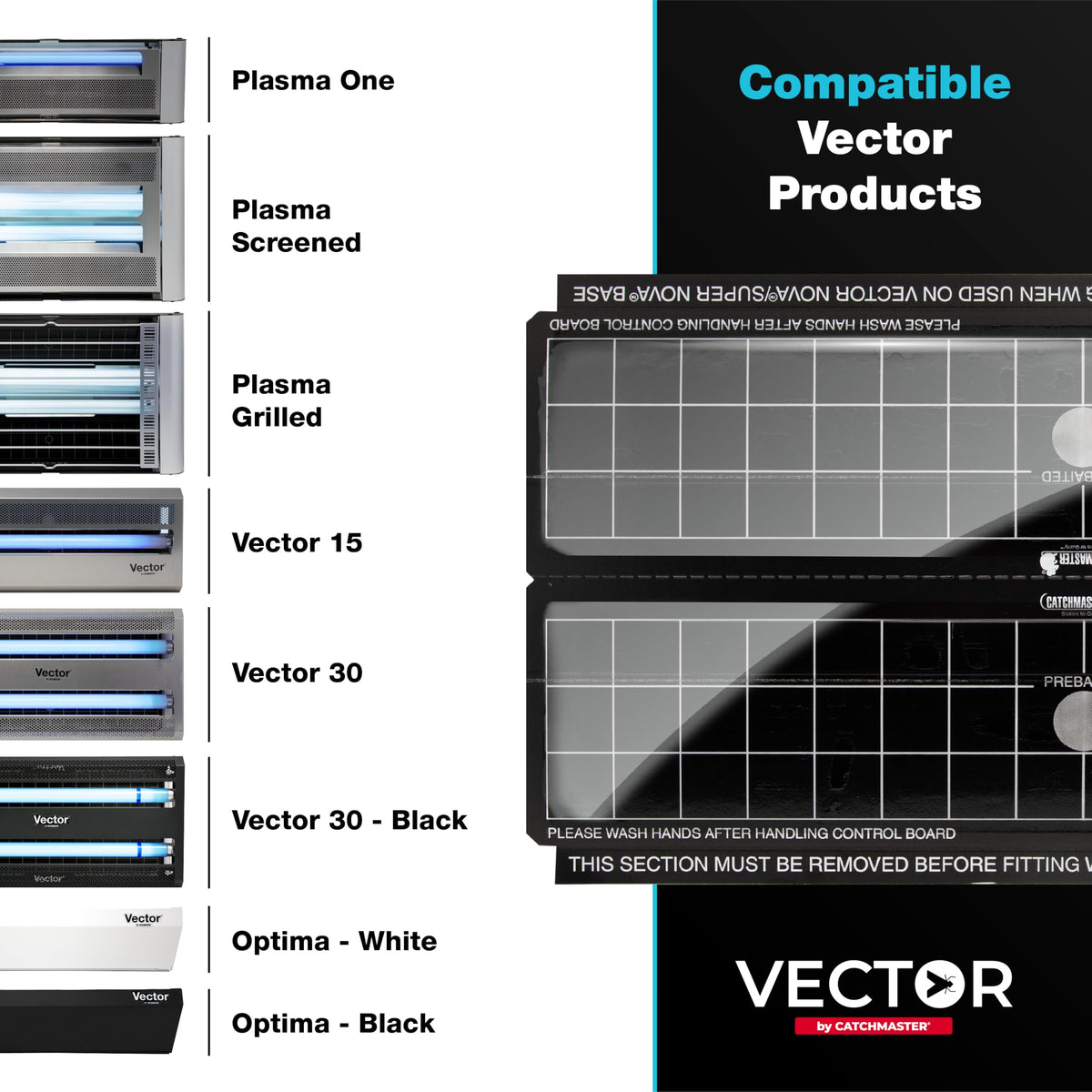 Catchmaster Vector UV trap installed blending with décor while targeting pests.