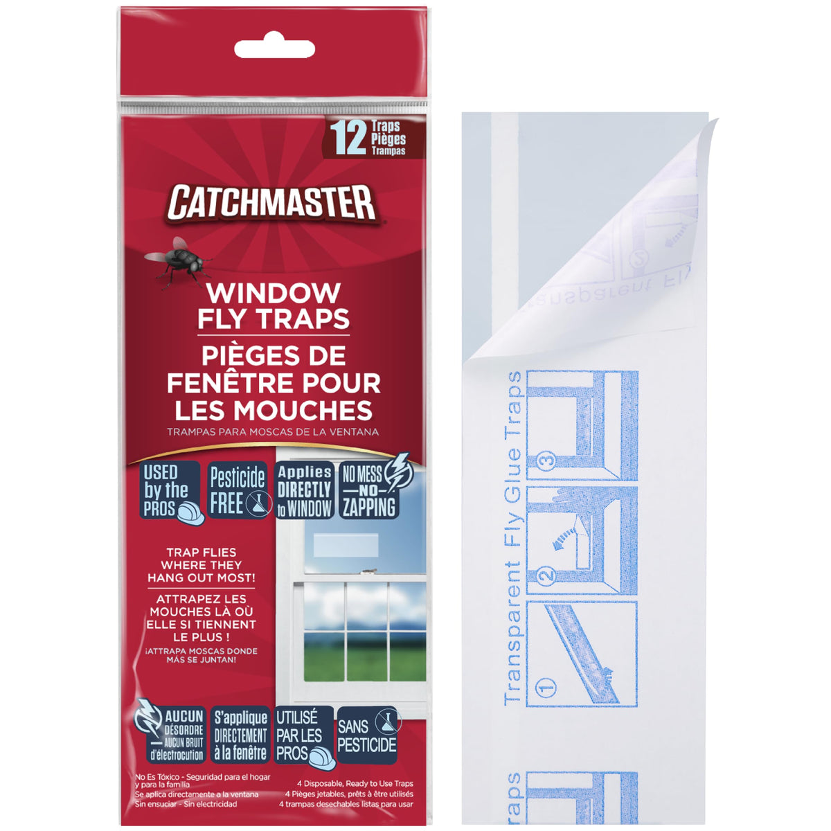 Catchmaster Window Traps 12-Pack packaging ready for easy pest control at home.