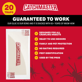 Catchmaster XL glue trap close-up highlights attractant formula for pests