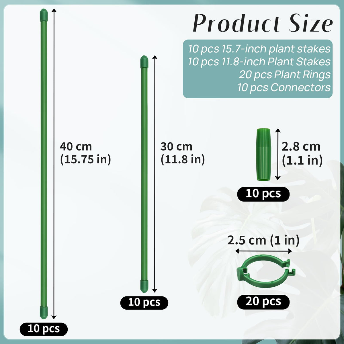 Catephe adjustable-length stake assembly shows customizable height for growing plants